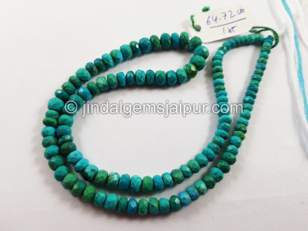 Blue Chrysocolla Faceted Roundelle Beads